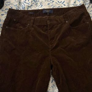 Brown corduroy straight leg pants
